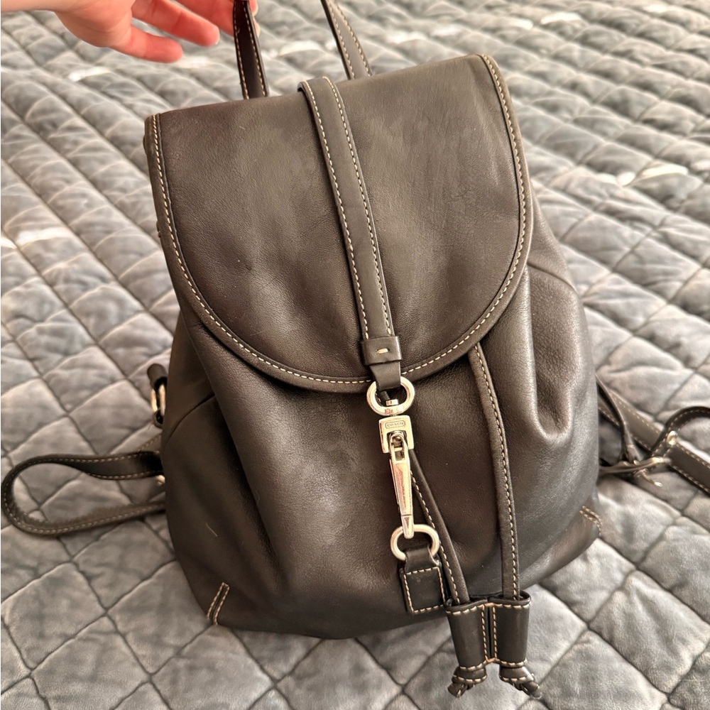 Coach black mini backpack